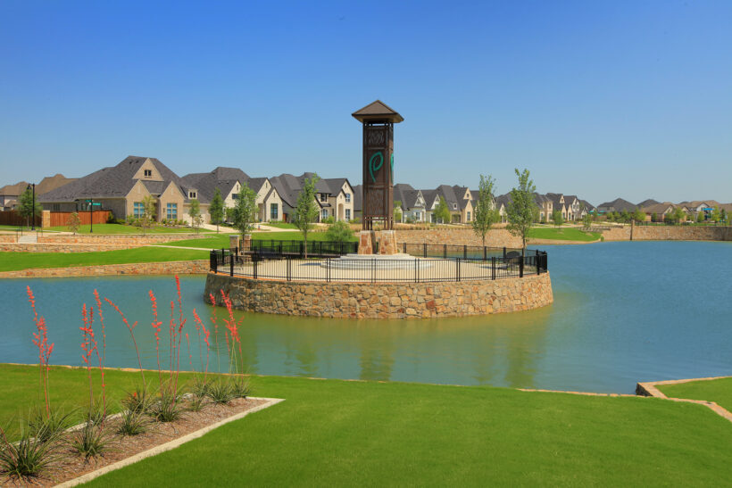 Entry Lake in The Parks at Wilson Creek community in Celina